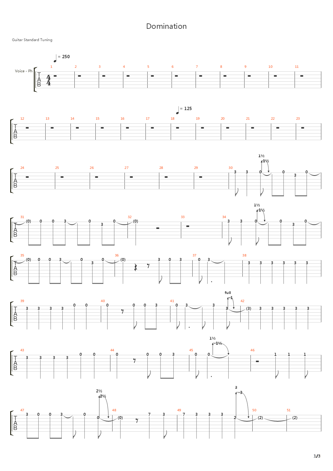 Domination吉他谱