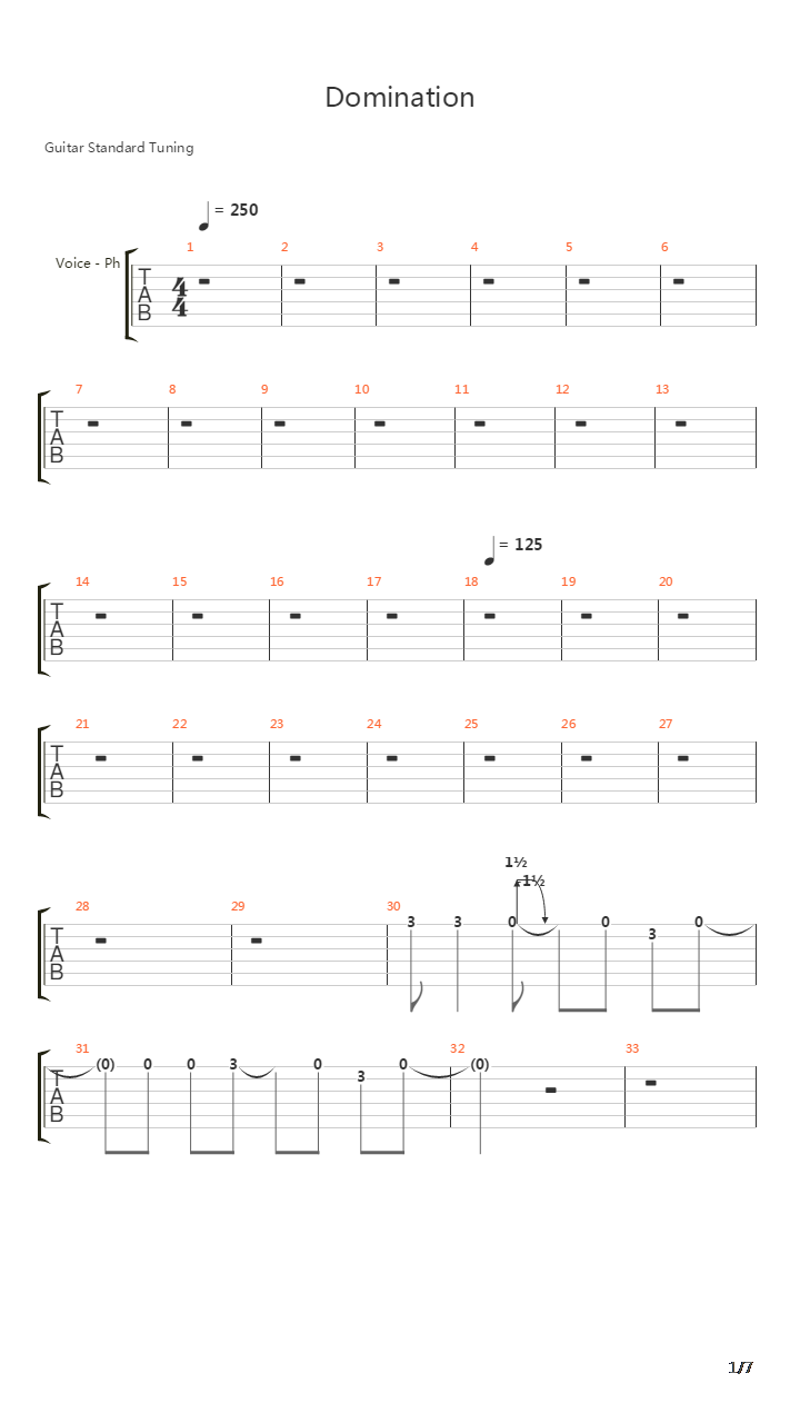 Domination吉他谱