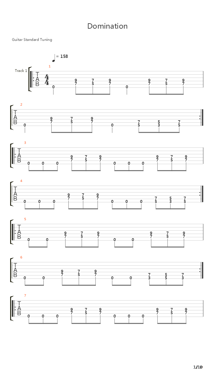 Domination吉他谱