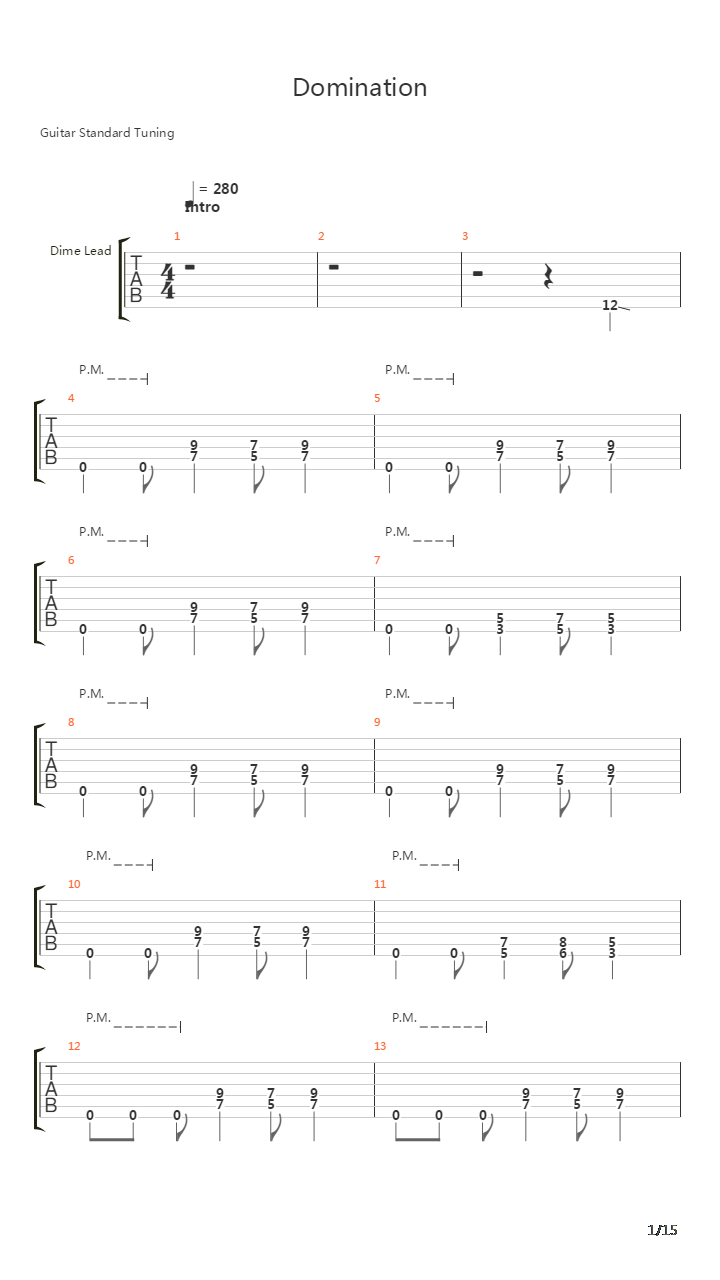 Domination吉他谱