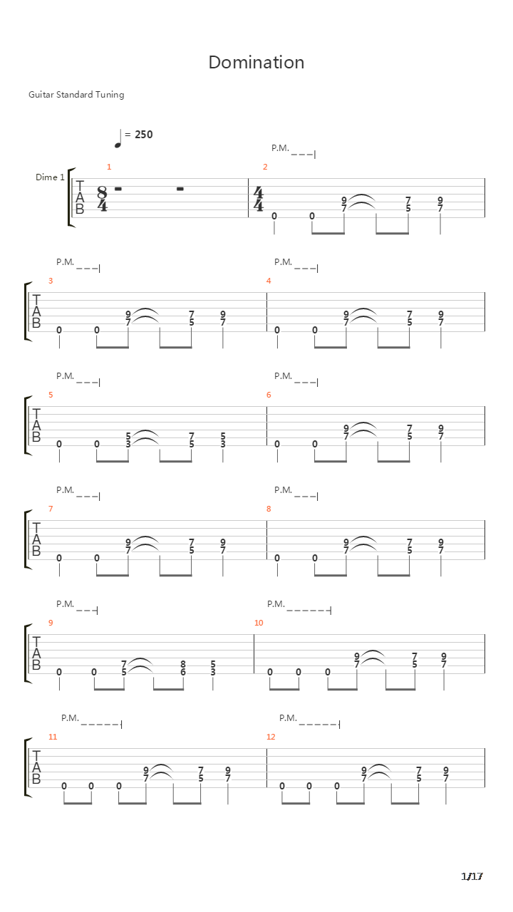 Domination吉他谱