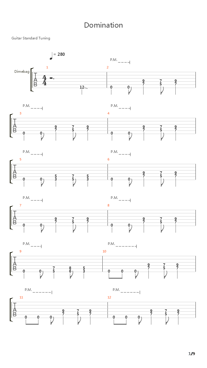 Domination吉他谱