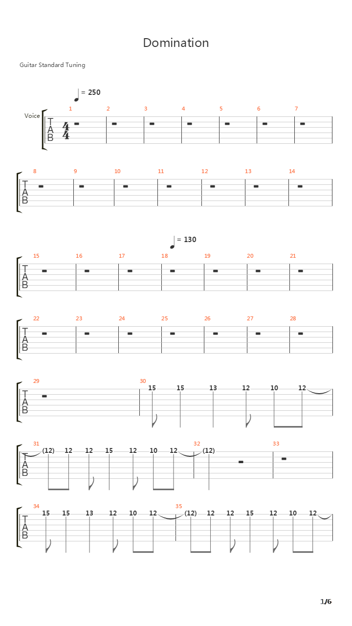 Domination吉他谱