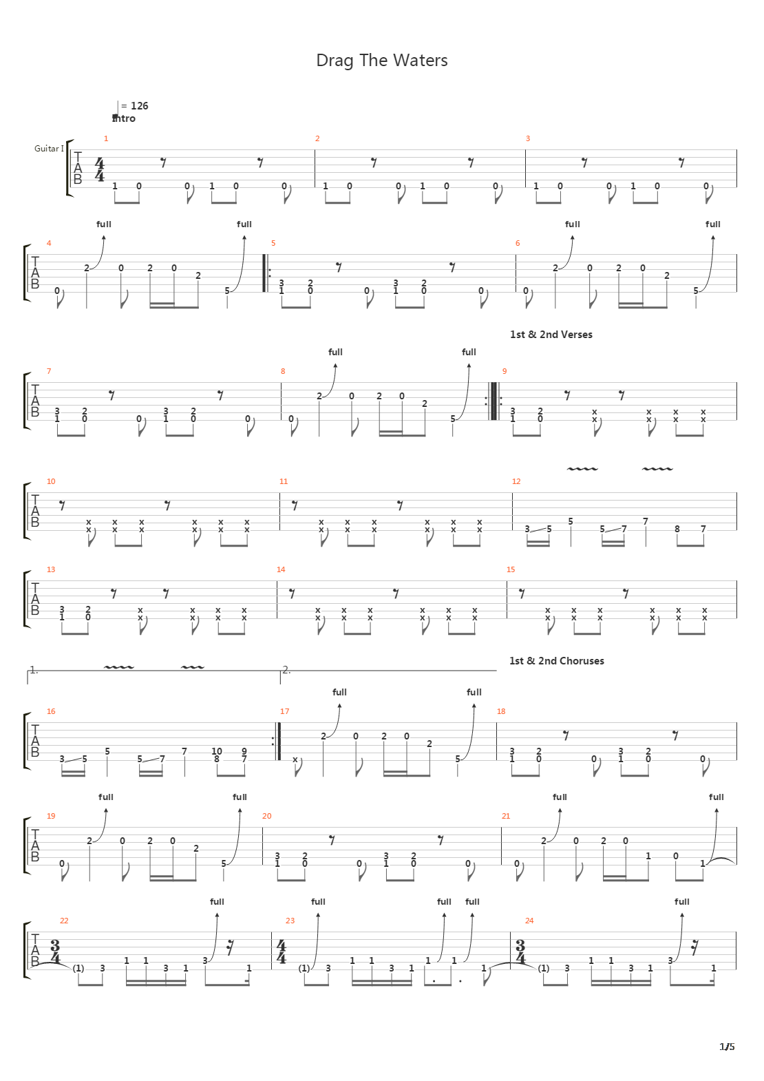 Drag The Waters吉他谱