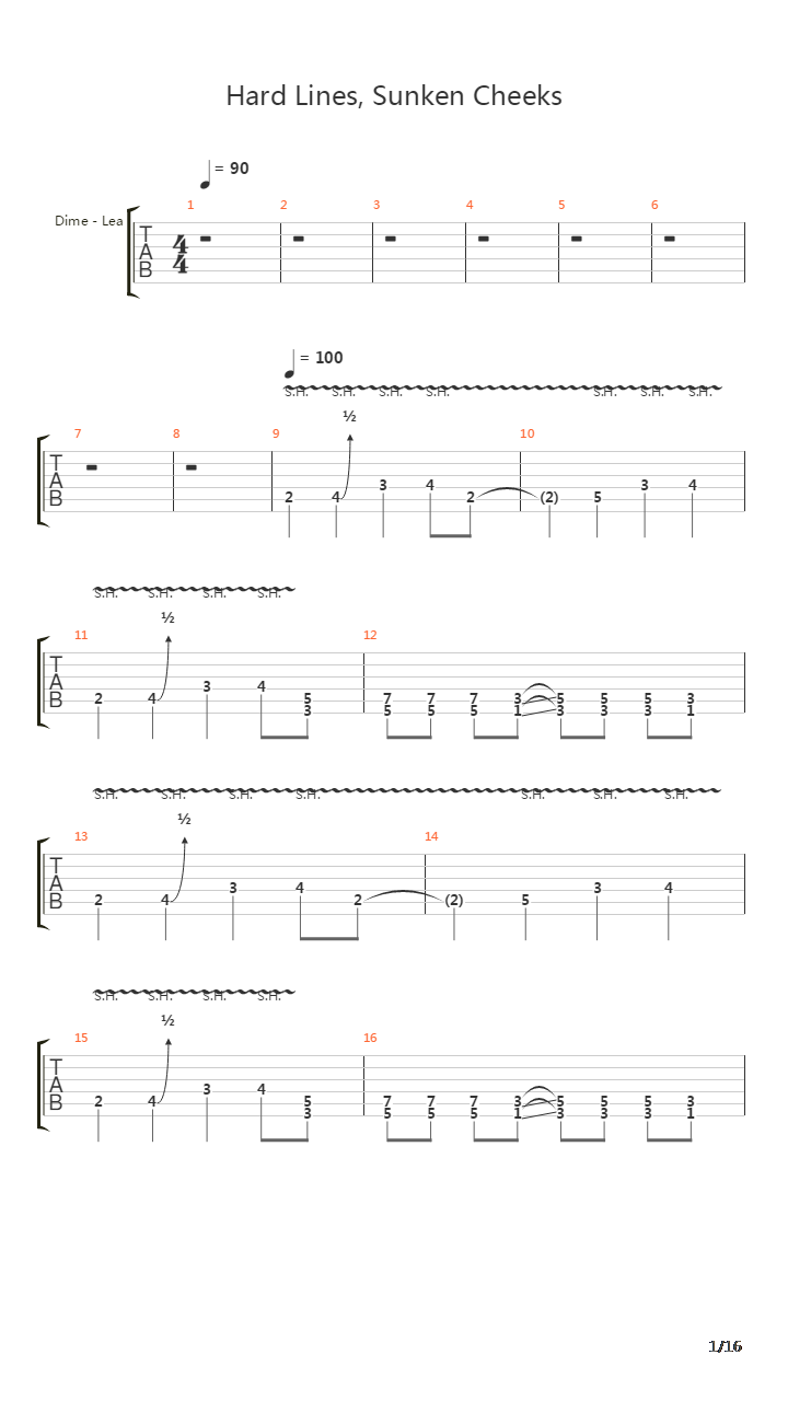 Hard Lines Sunken Cheeks吉他谱