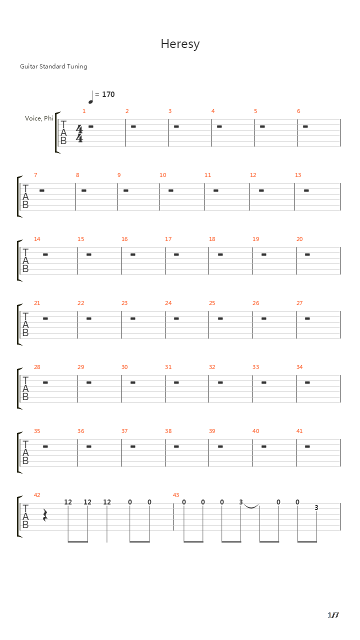 Heresy吉他谱