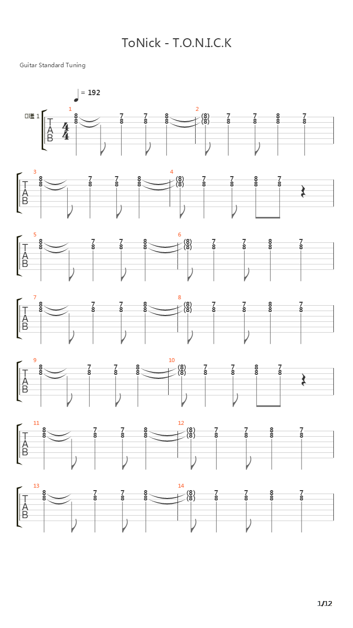 T.O.N.I.C.K吉他谱