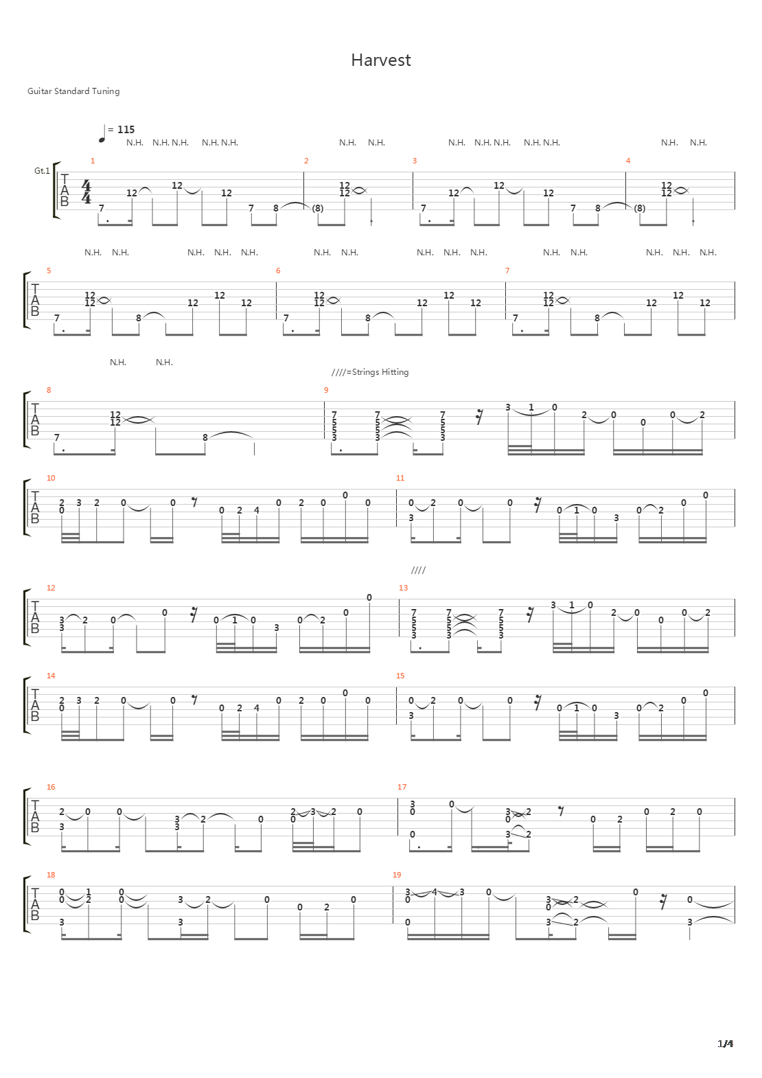 Harvest吉他谱