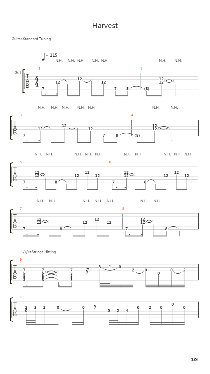 Harvest吉他谱