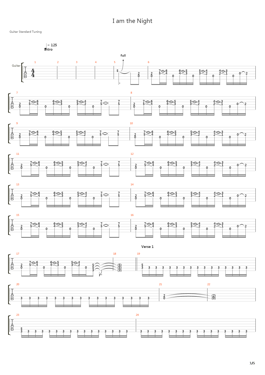 I Am The Night吉他谱