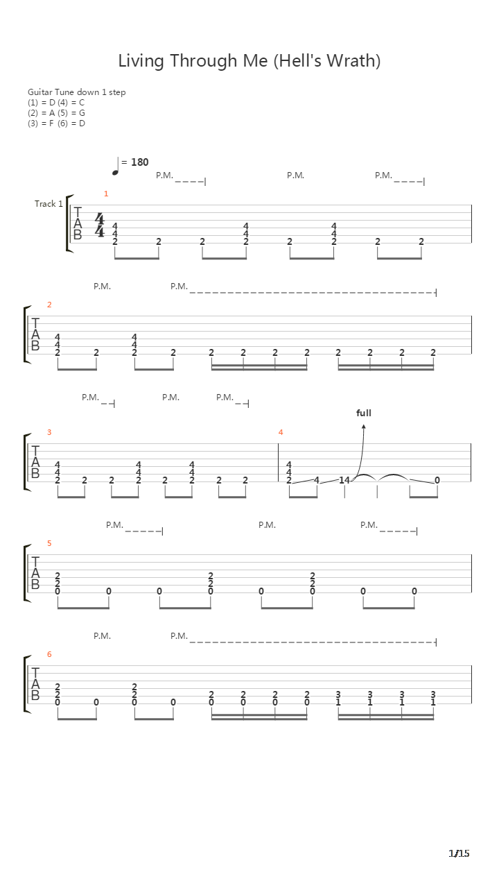 Living Through Me Hells Wrath吉他谱