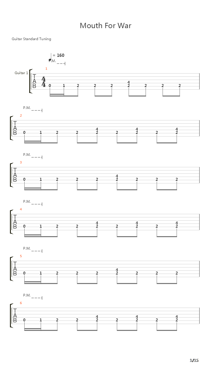 Mouth For War吉他谱