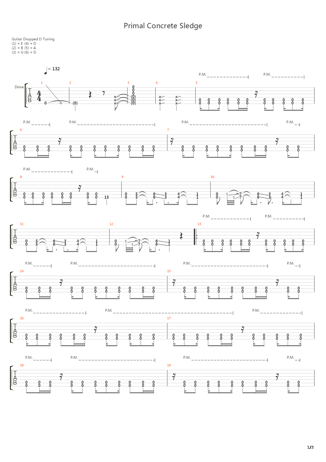 Primal Concrete Sledge吉他谱