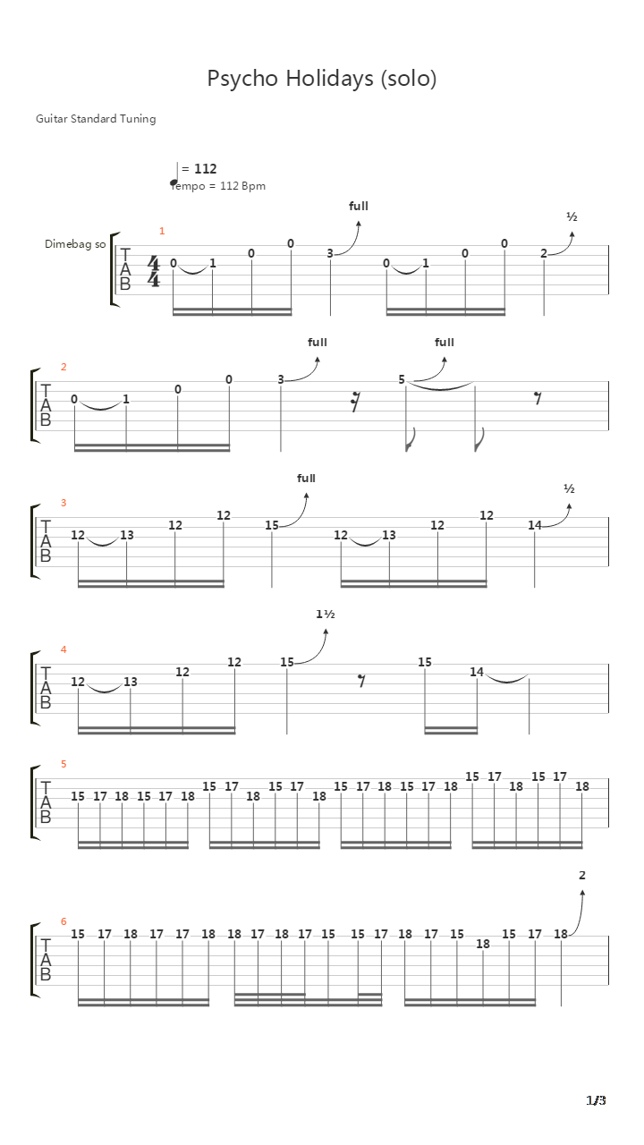 Psycho Holidays吉他谱