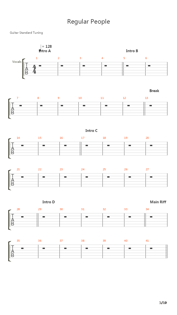 Regular People吉他谱