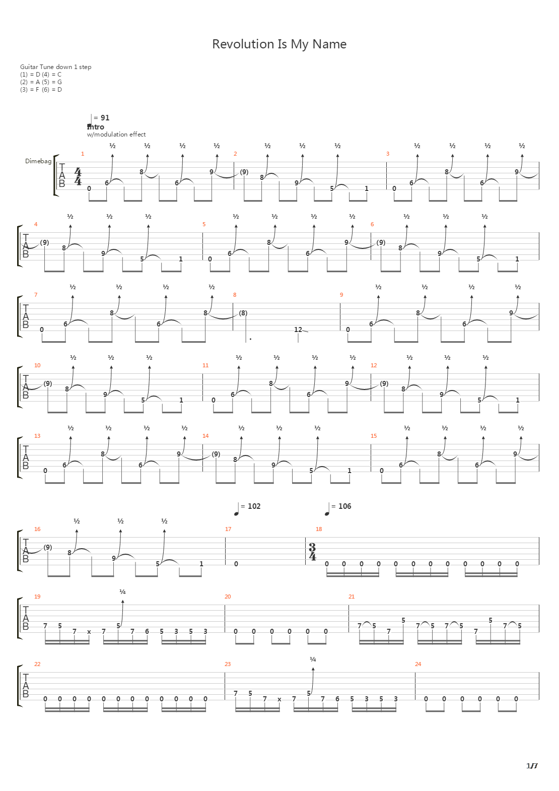 Revolution Is My Name吉他谱