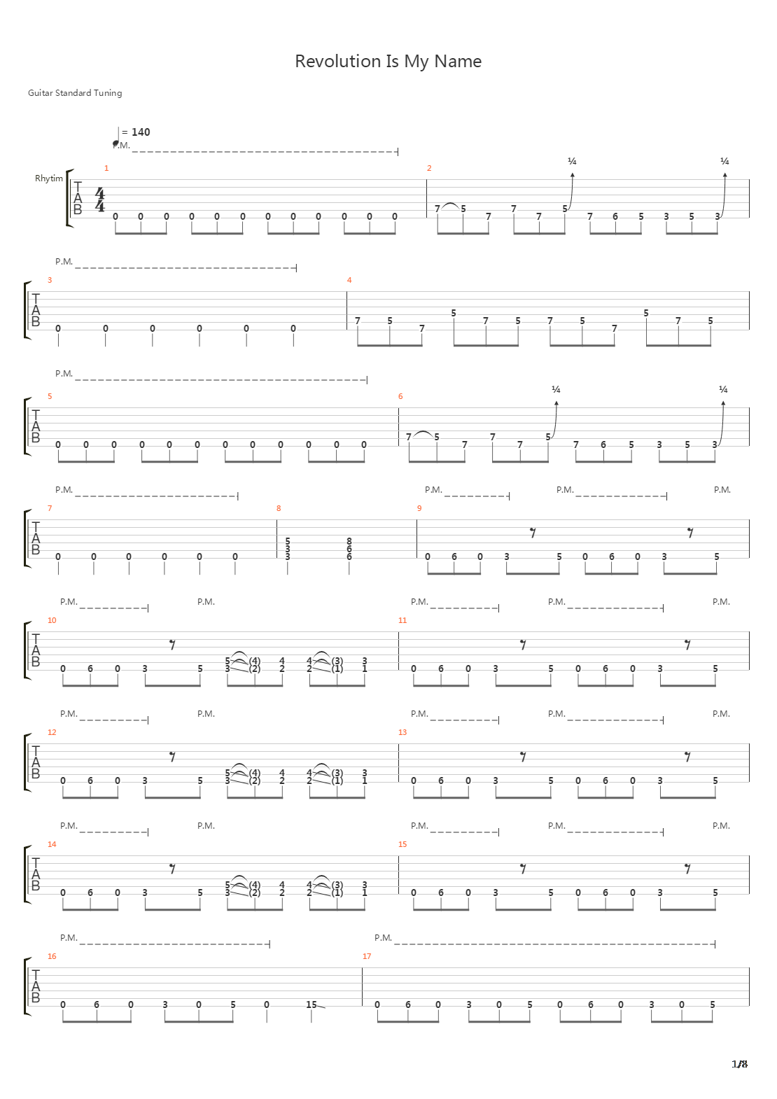 Revolution Is My Name吉他谱