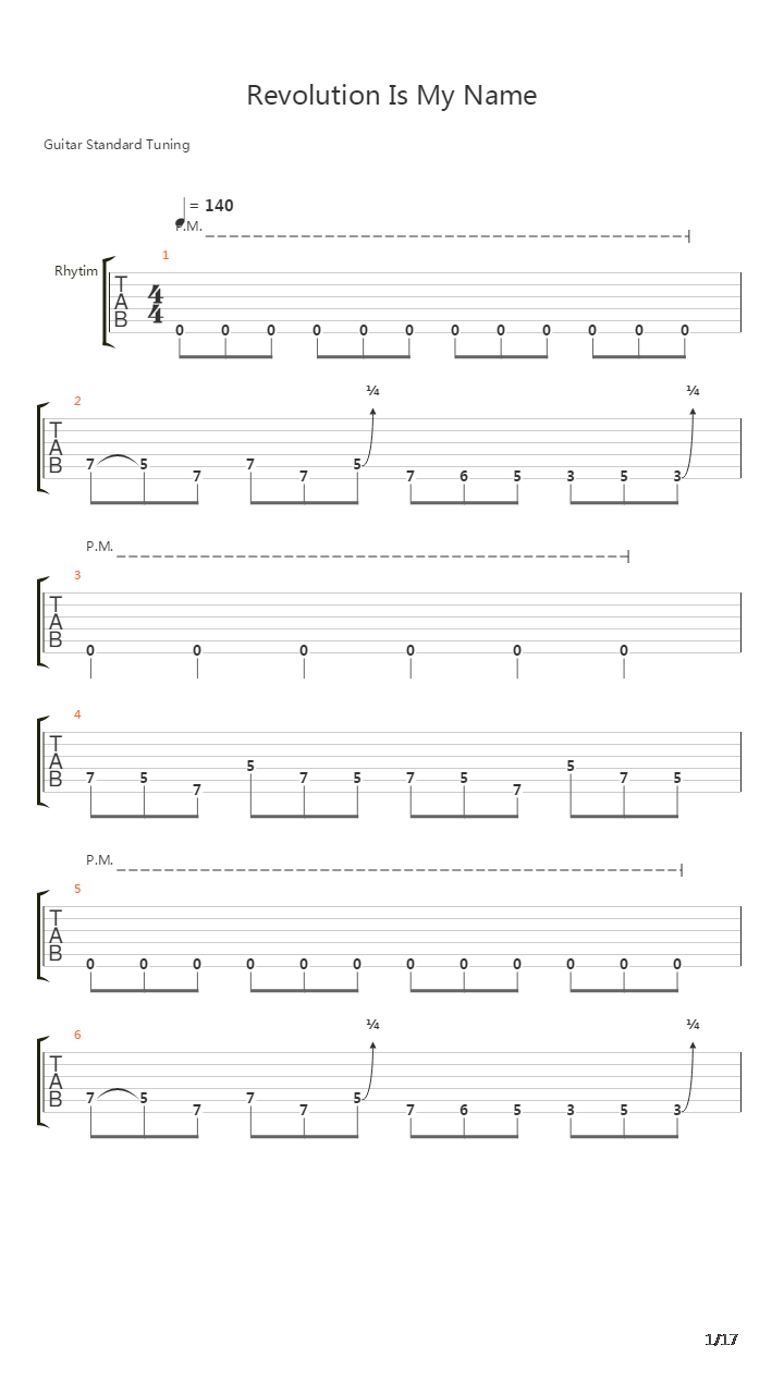 Revolution Is My Name吉他谱