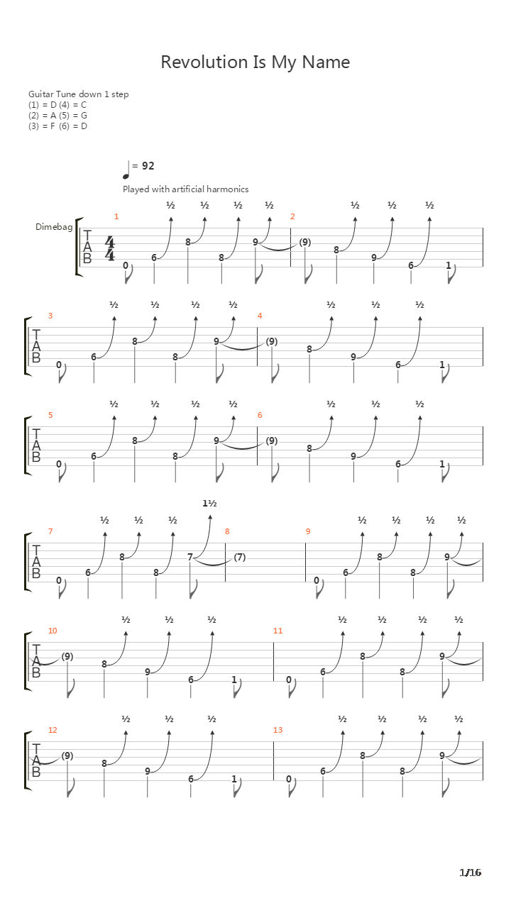 Revolution Is My Name吉他谱