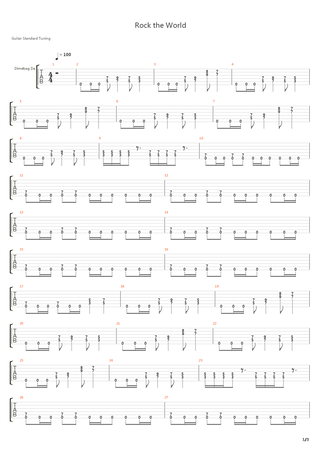 Rock The World吉他谱