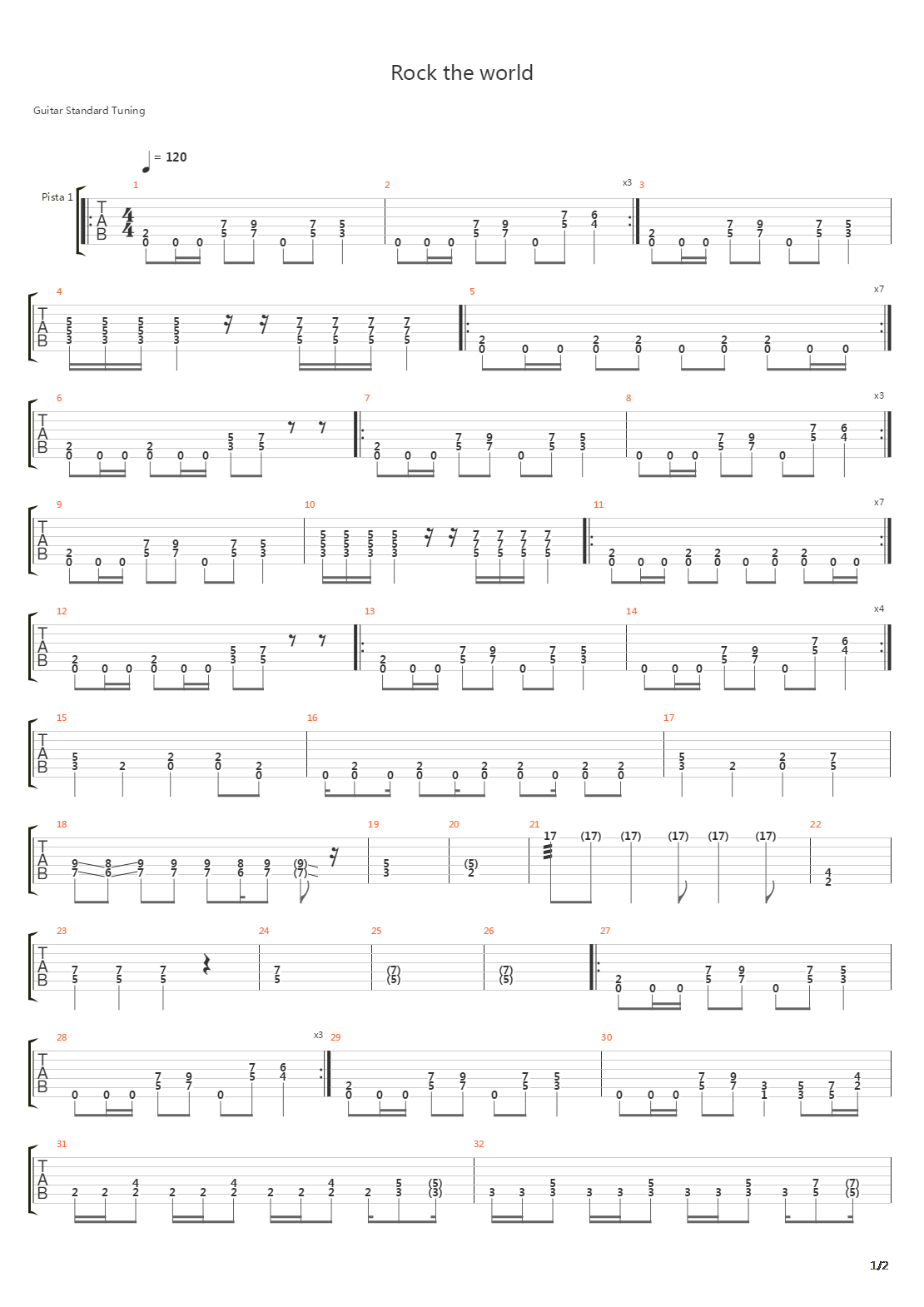 Rock The World吉他谱