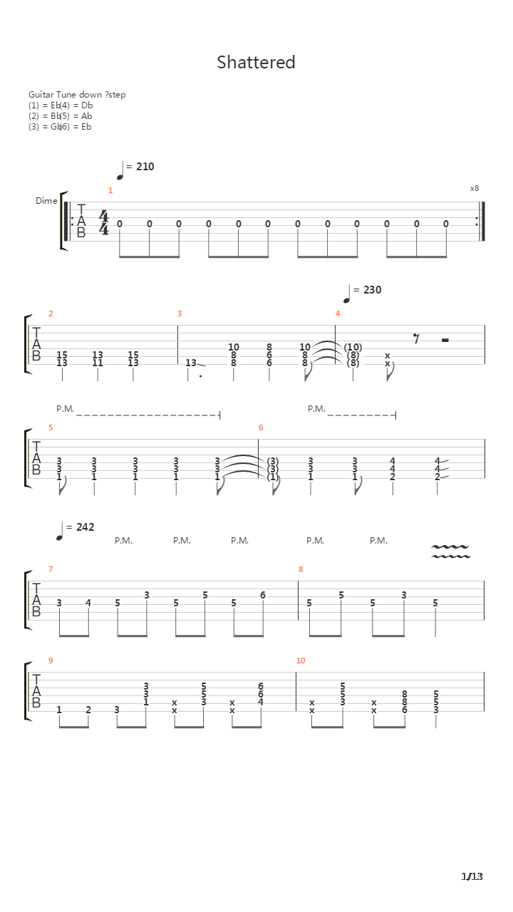 Shattered吉他谱
