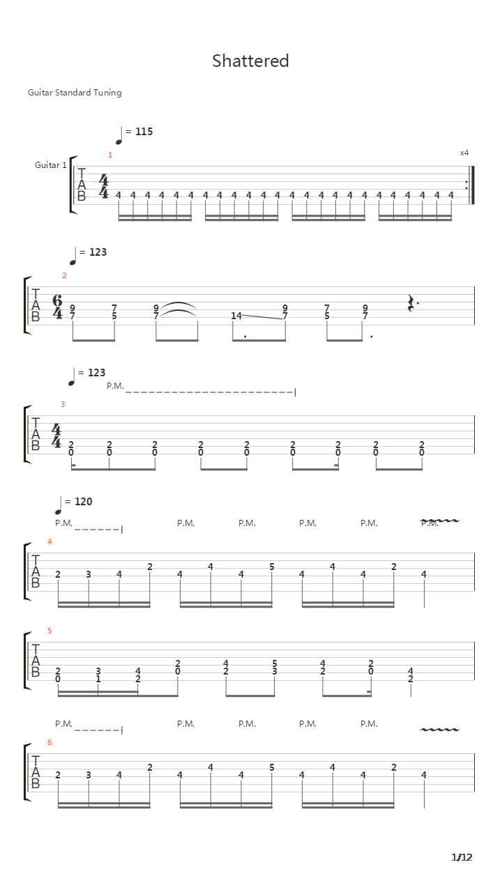 Shattered吉他谱