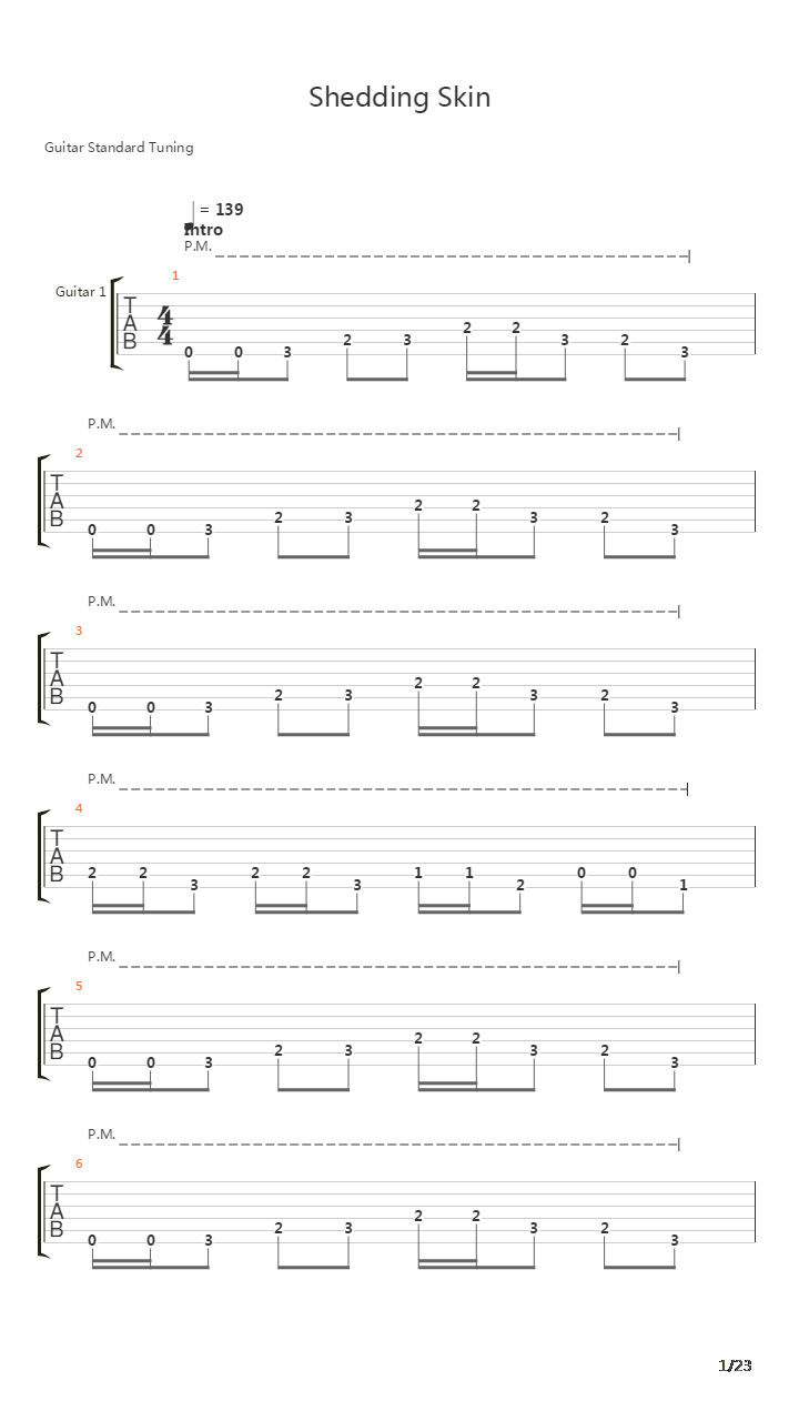Shedding Skin吉他谱