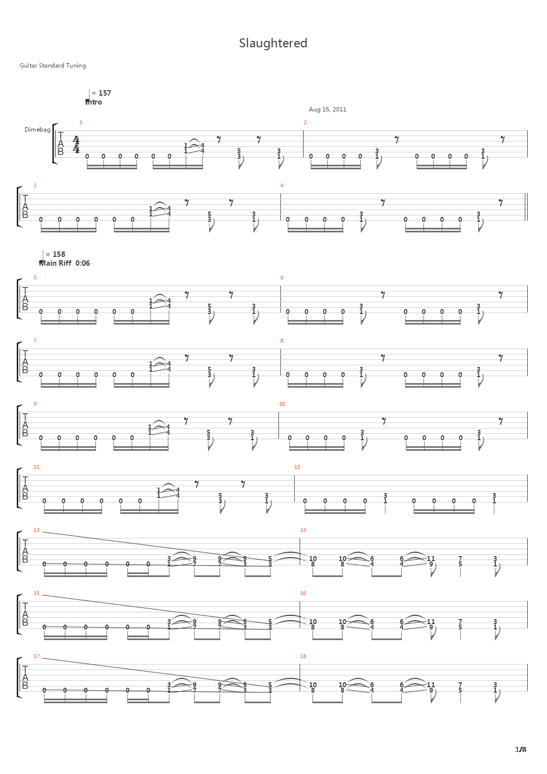 Slaughtered吉他谱