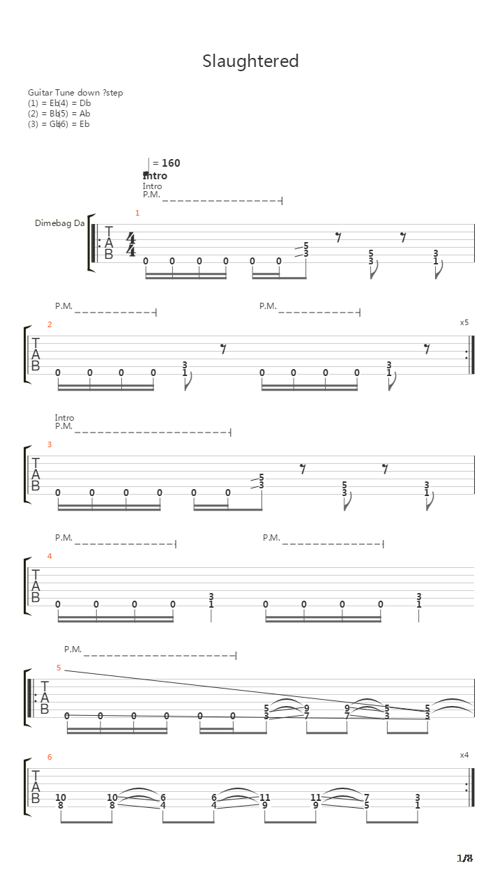 Slaughtered吉他谱
