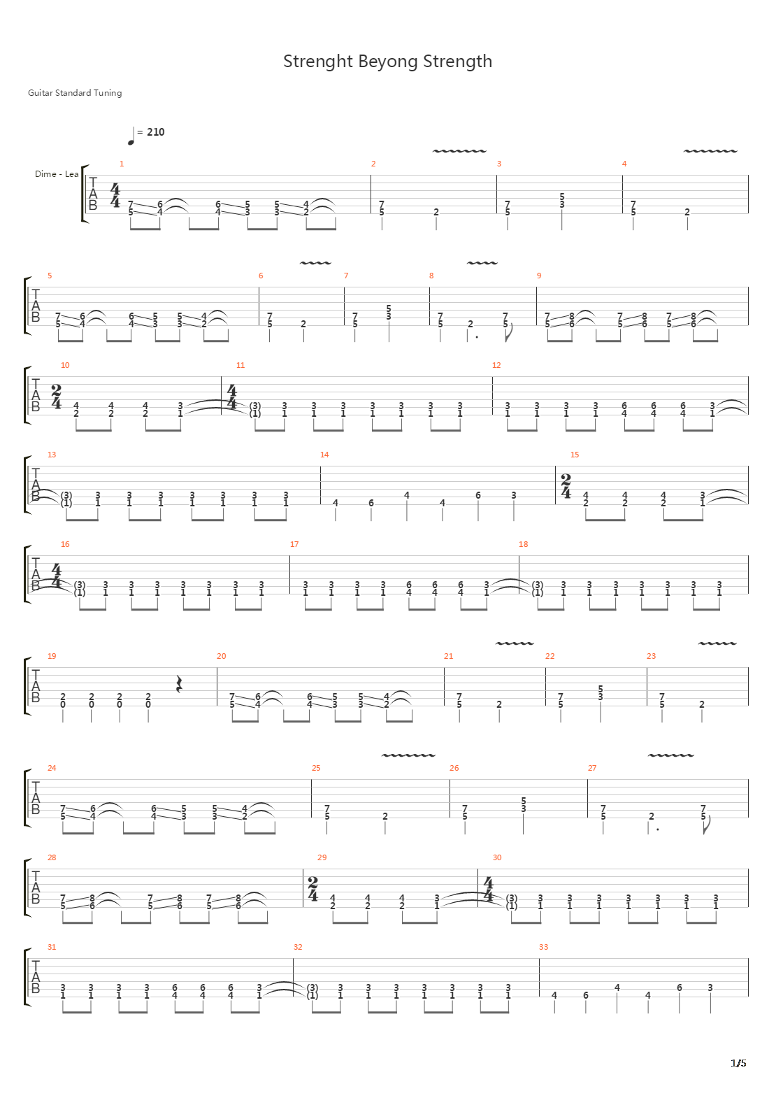 Strenght Beyond Strenght吉他谱