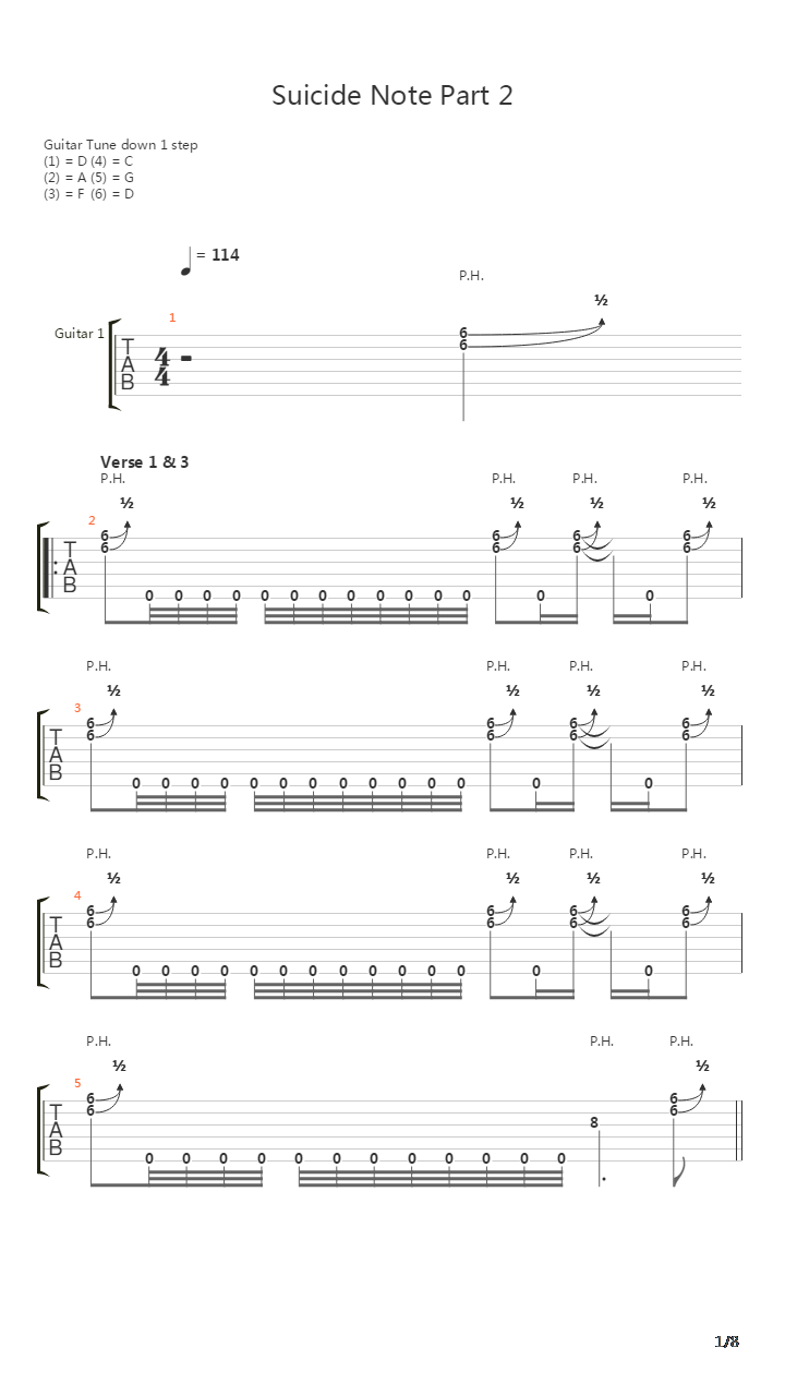 Suicide Note吉他谱