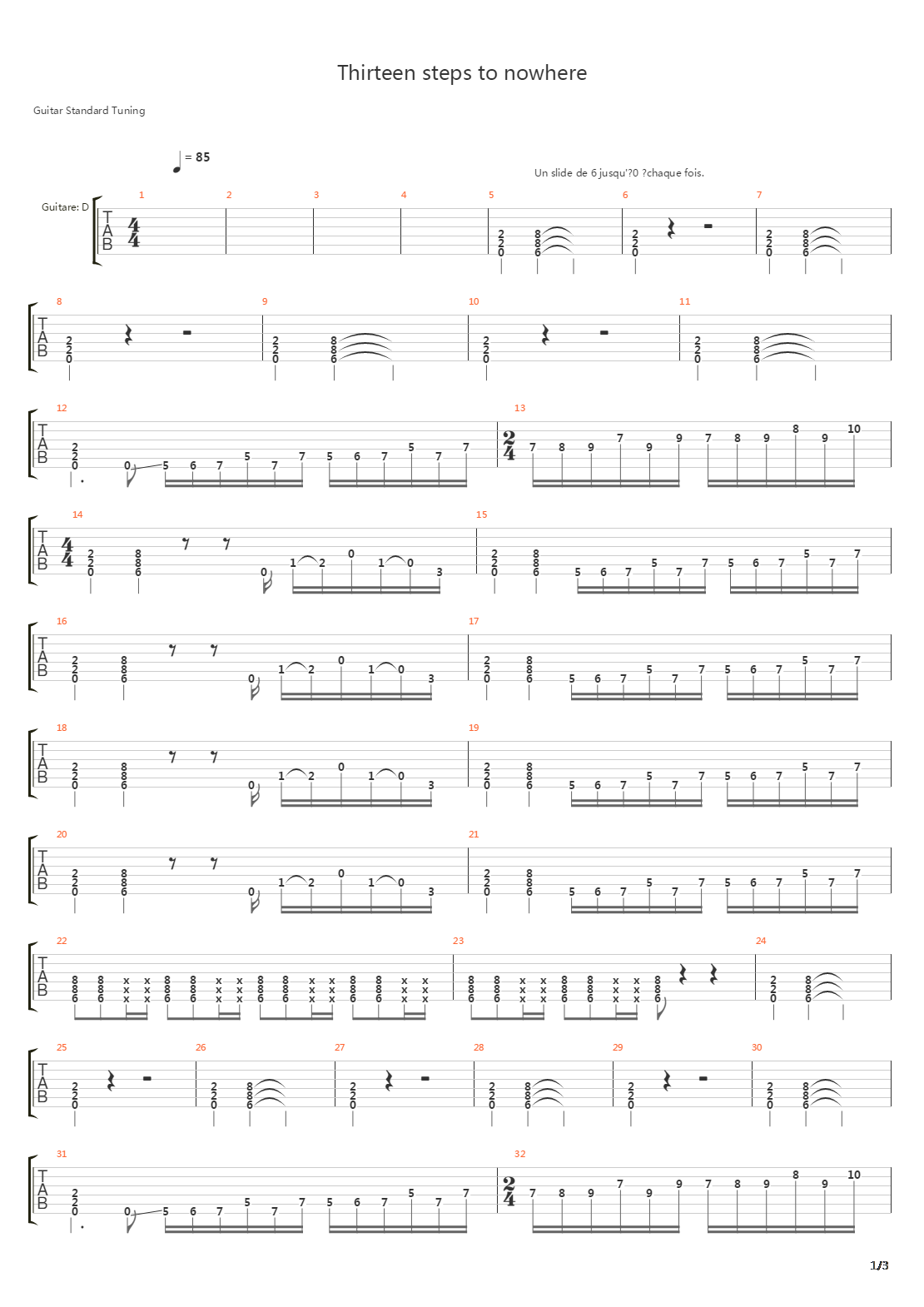 Thirteen Steps To Nowhere吉他谱