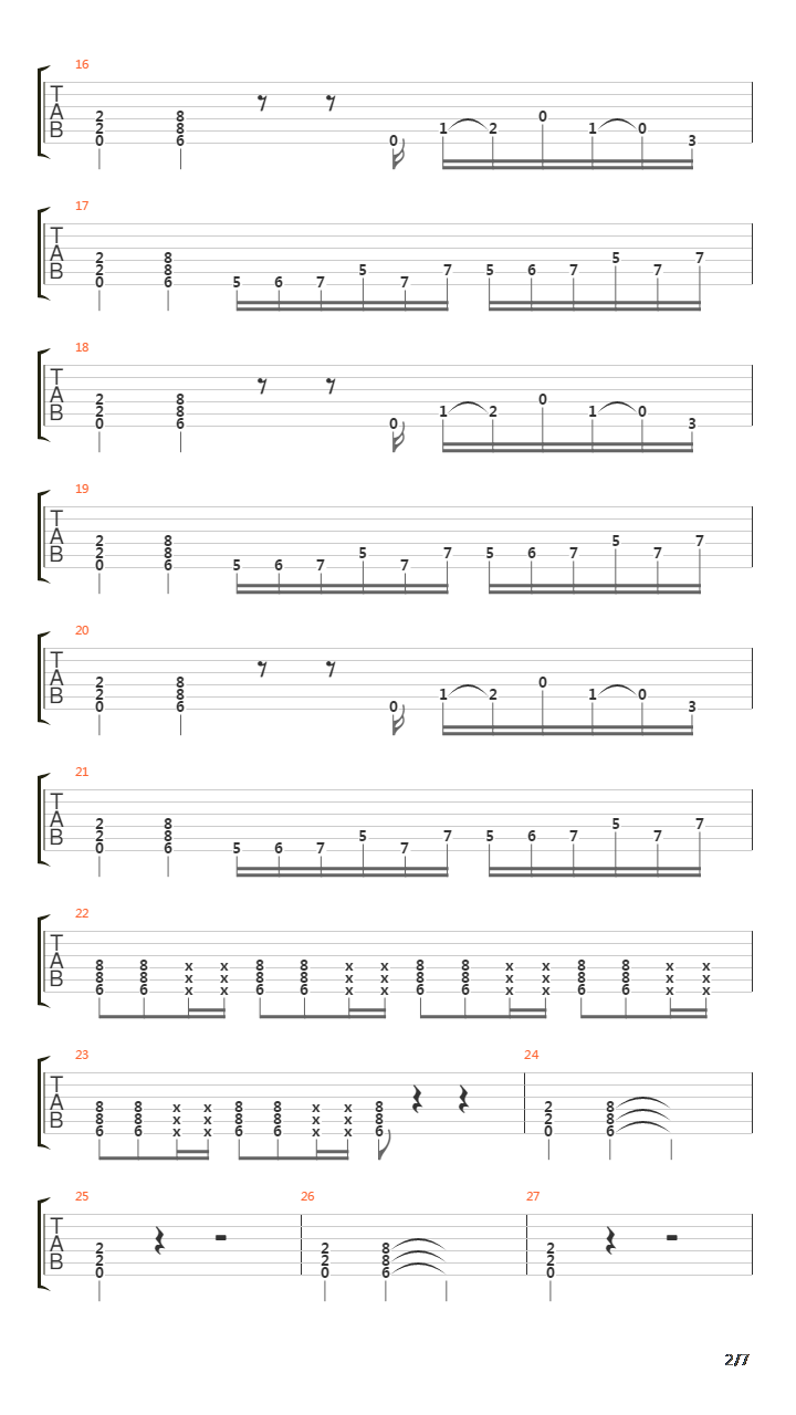 Thirteen Steps To Nowhere吉他谱