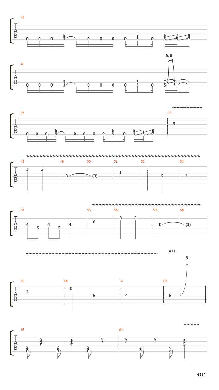 Throes Of Rejection吉他谱