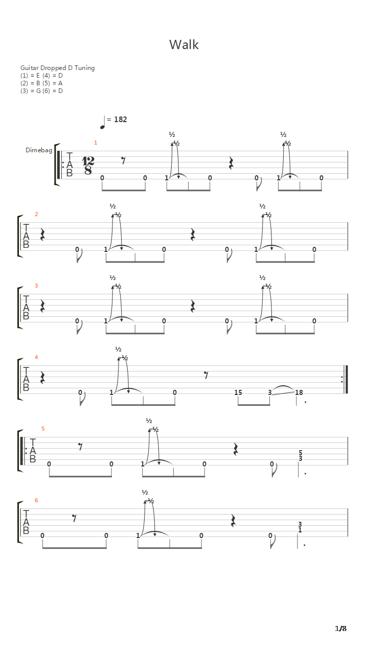 Walk吉他谱