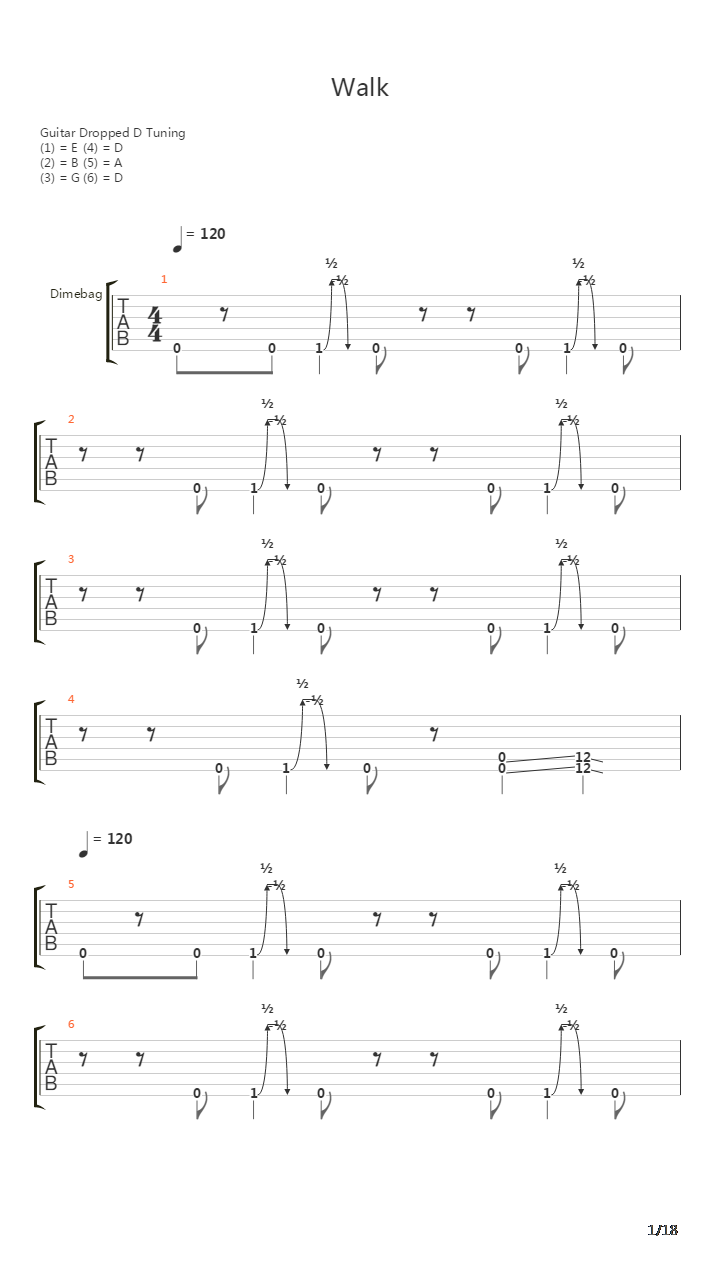 Walk吉他谱