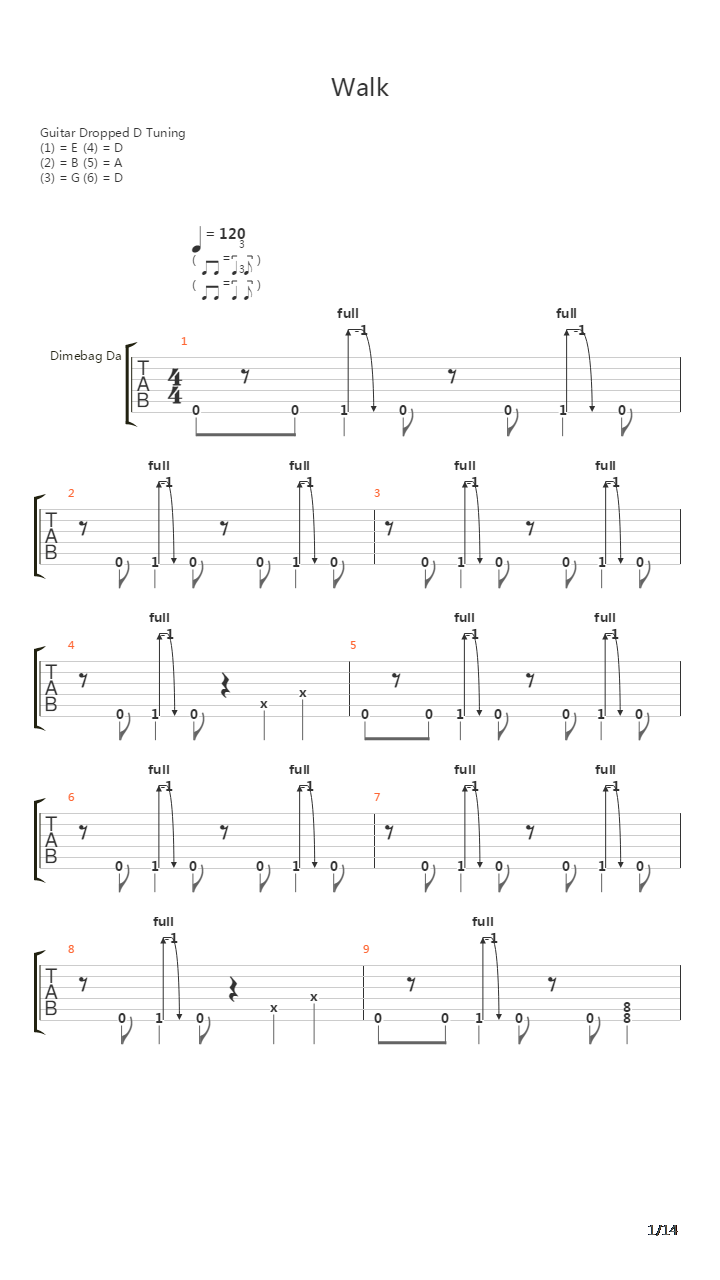 Walk吉他谱