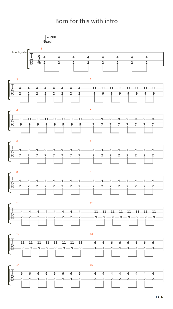 Born For This吉他谱