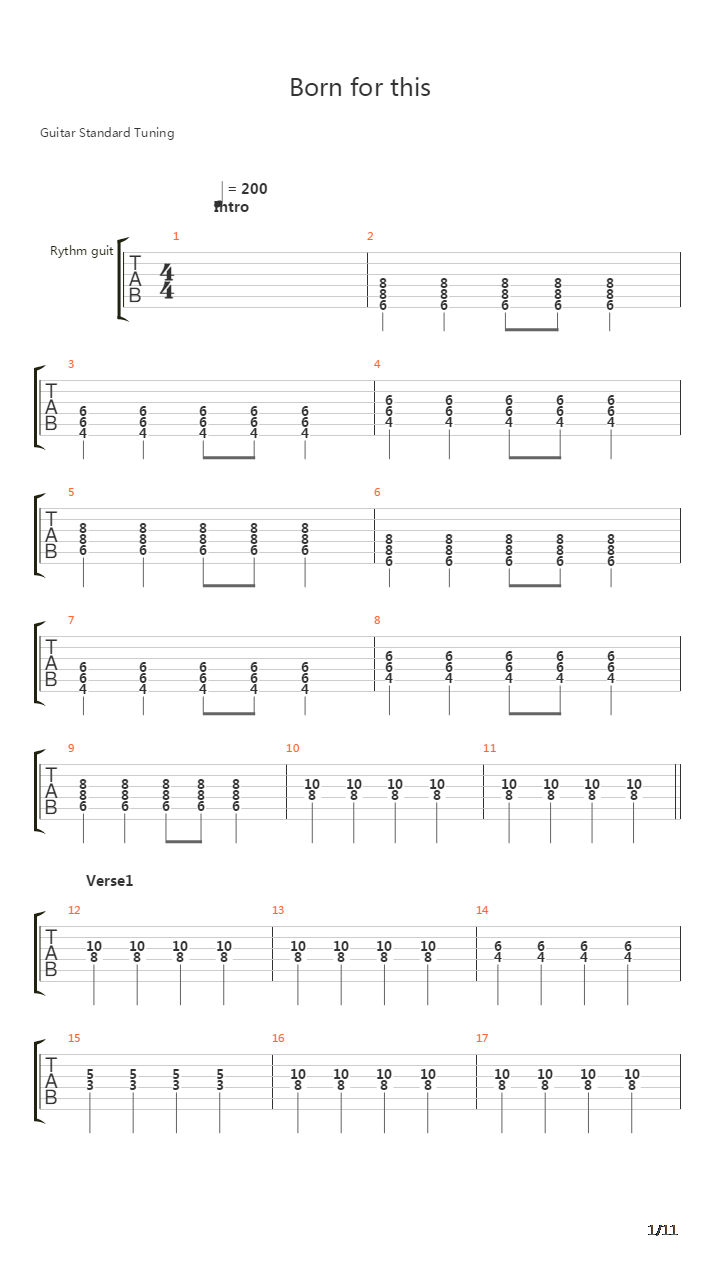 Born For This吉他谱