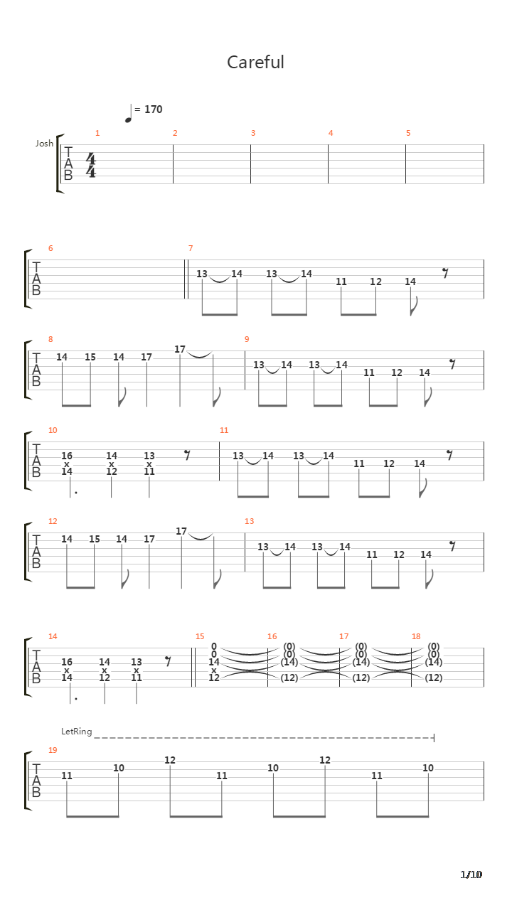 Careful吉他谱
