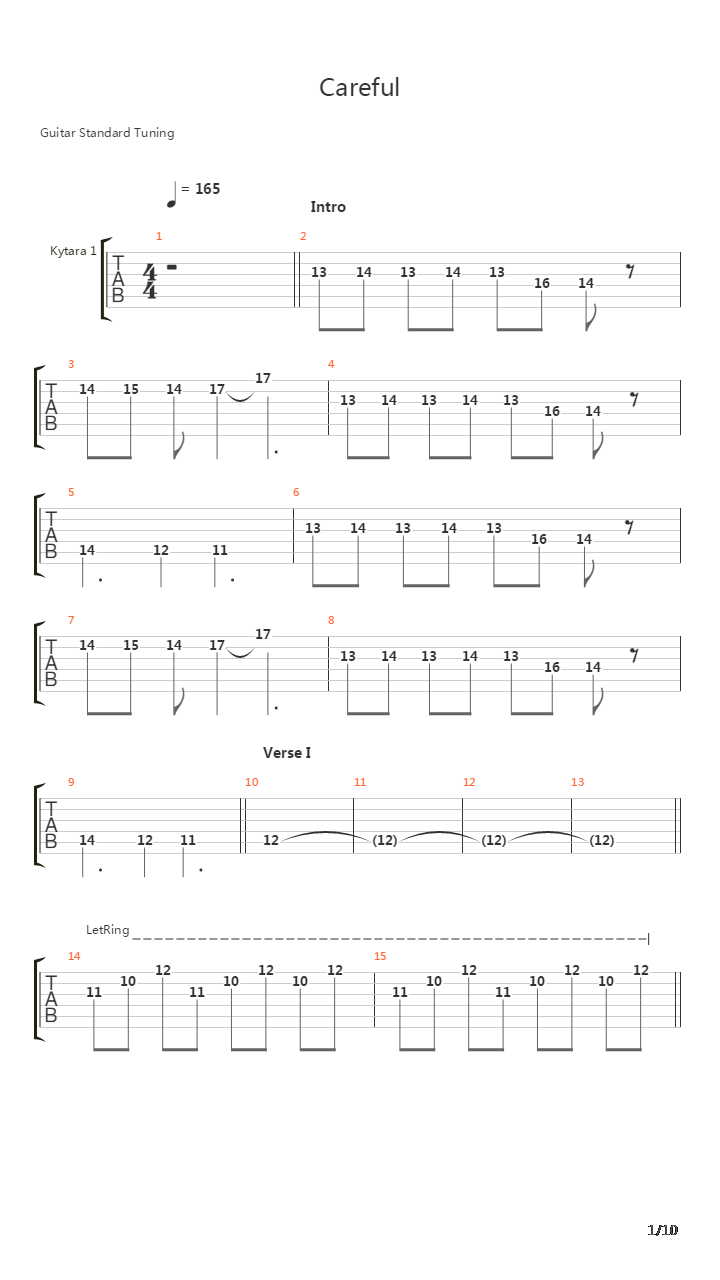 Careful吉他谱