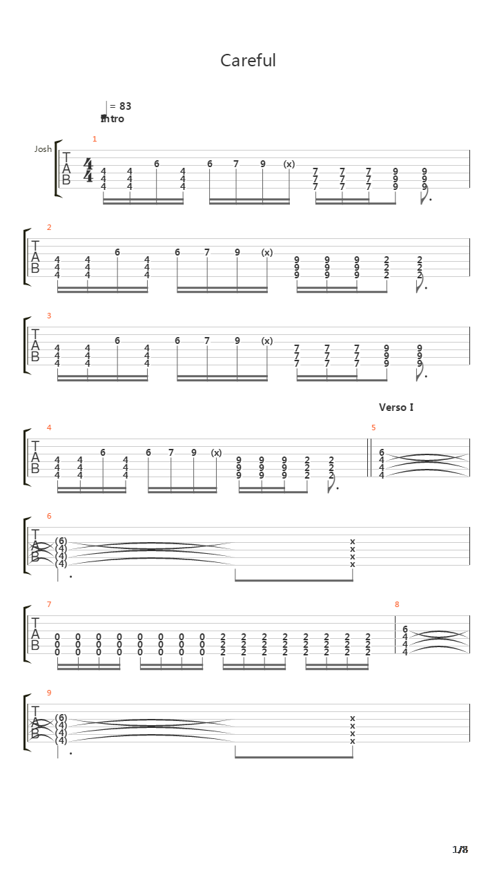 Careful吉他谱