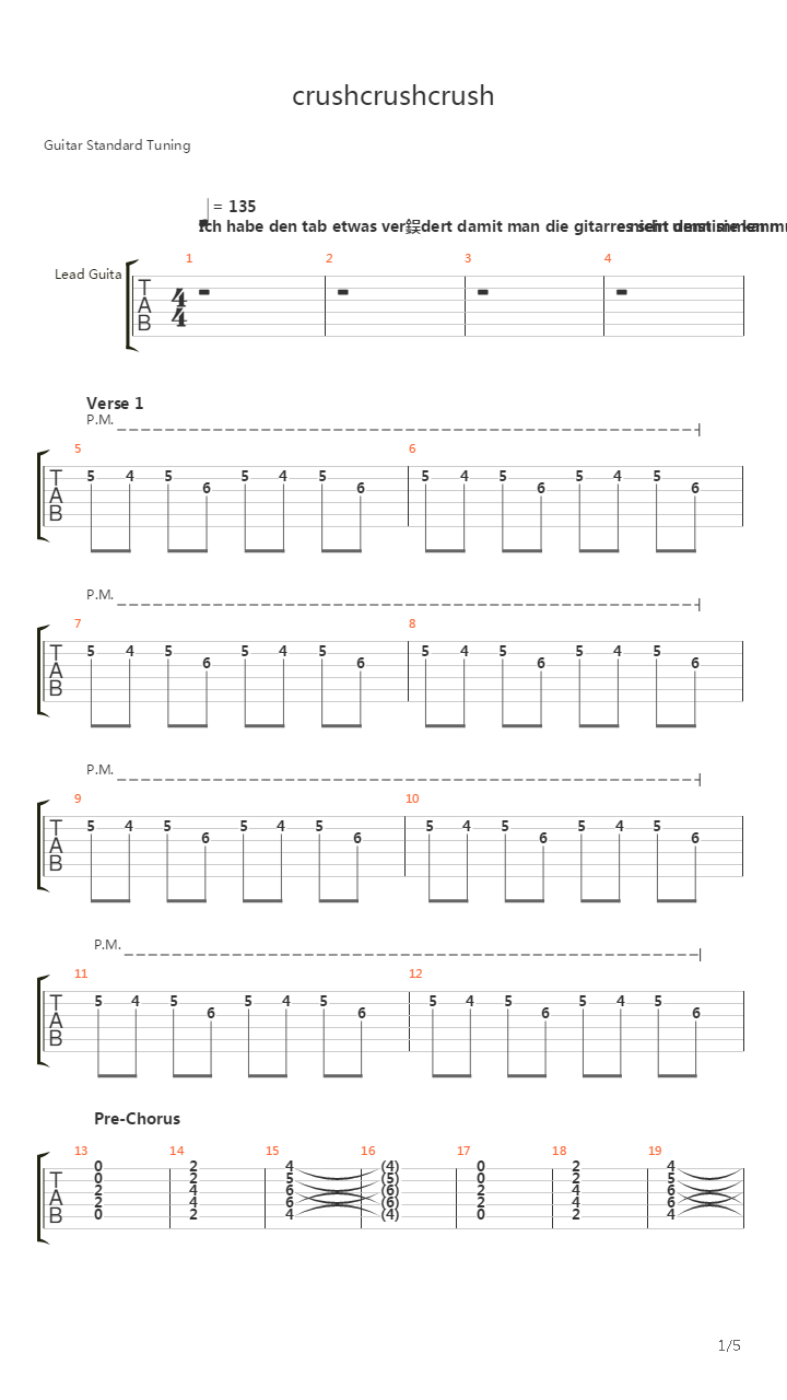 Crushcrushcrush吉他谱