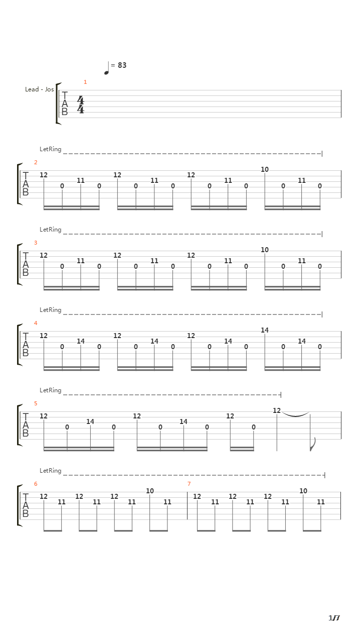 Decode吉他谱