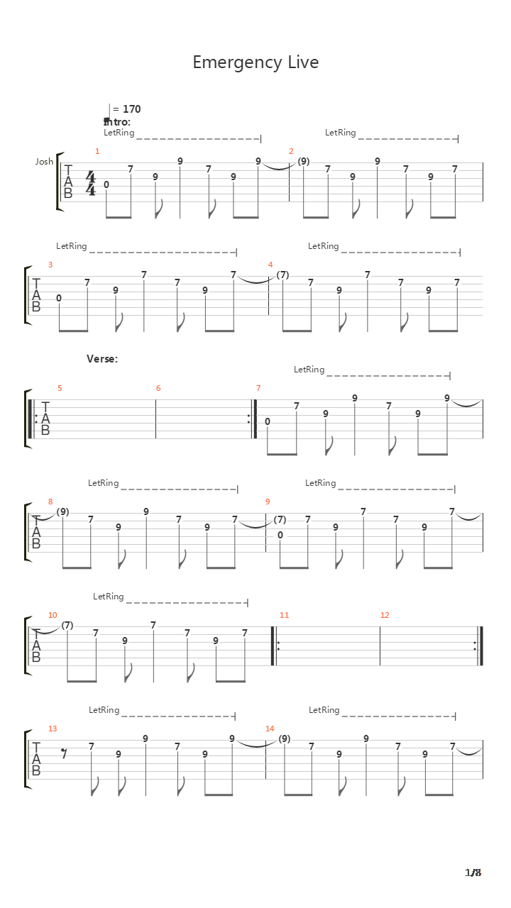 Emergency吉他谱