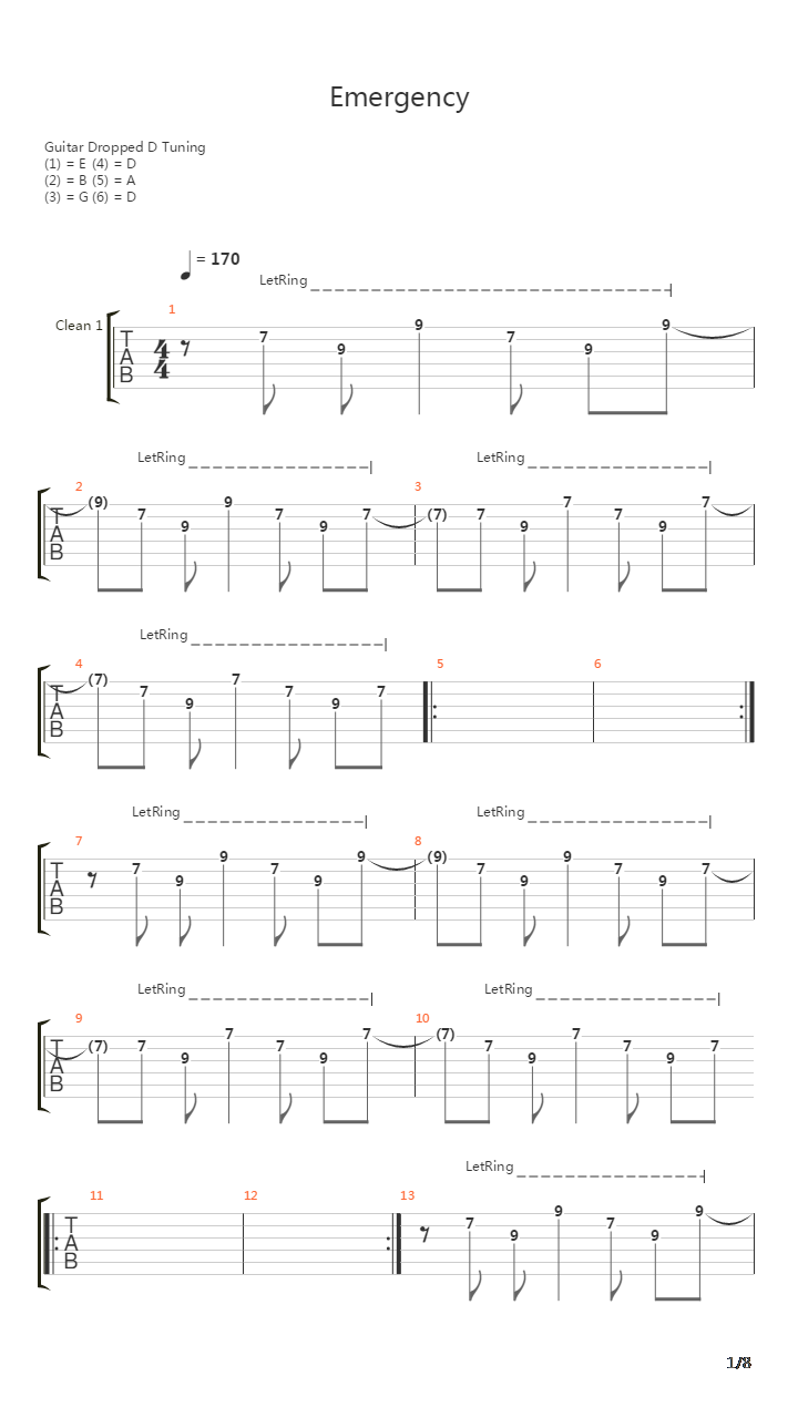 Emergency吉他谱