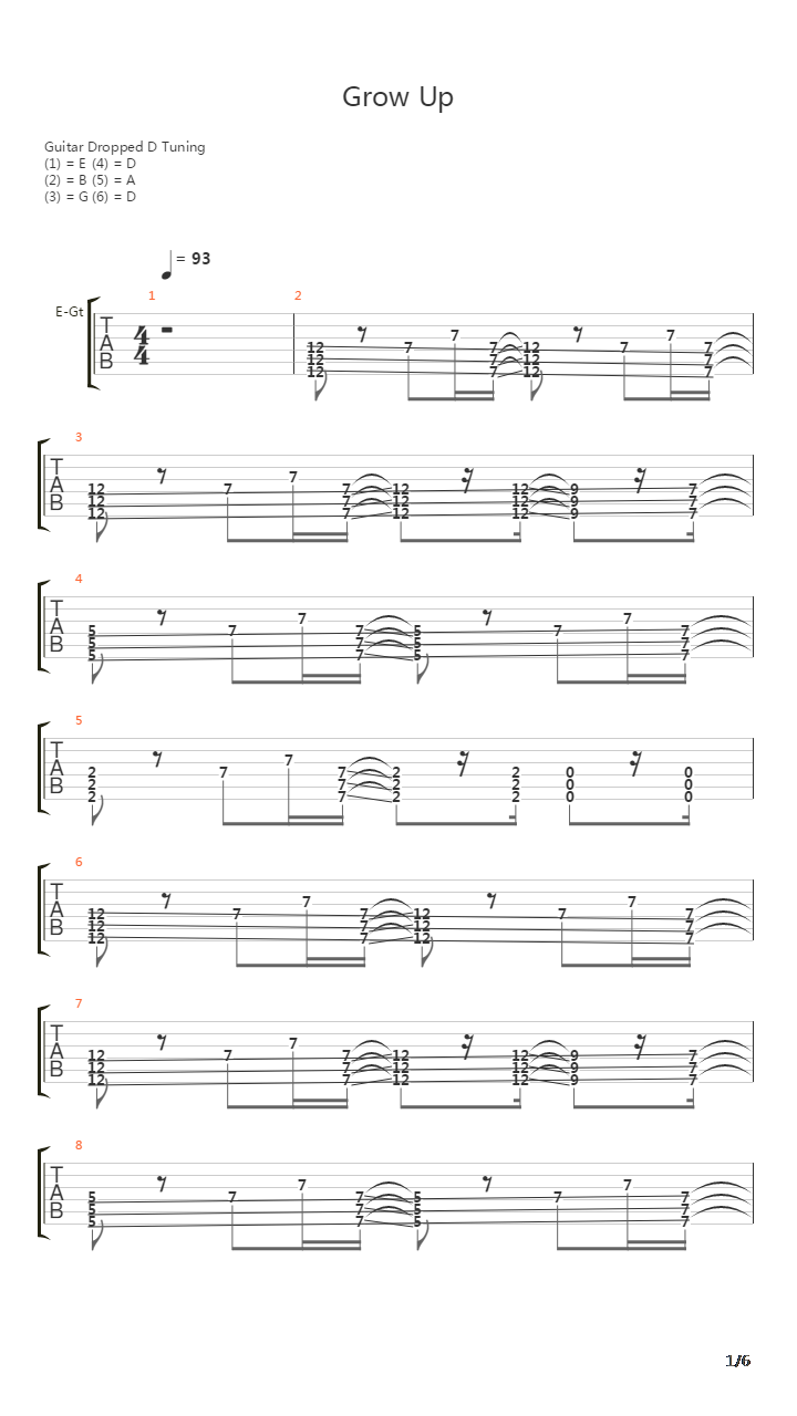 Grow Up吉他谱