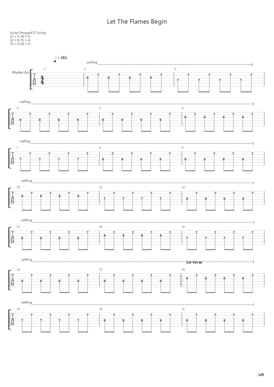 Let The Flames Begin吉他谱