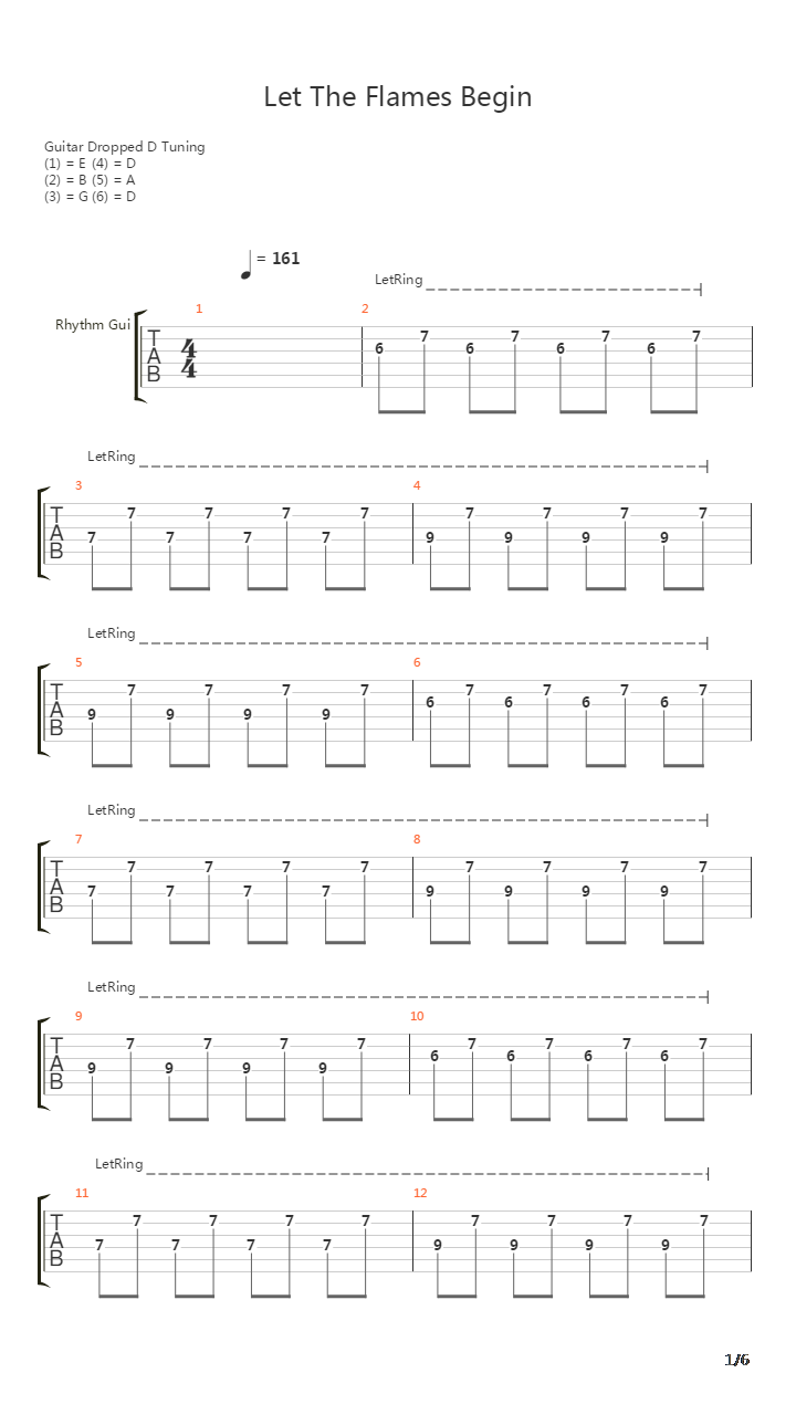 Let The Flames Begin吉他谱